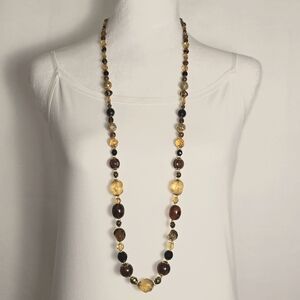 Resin/Gold Necklace & Earring Set